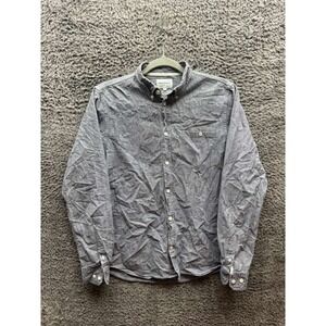 Norse Projects Anton Chambray Button Down Long Sleeve Shirt Gray Mens Size L